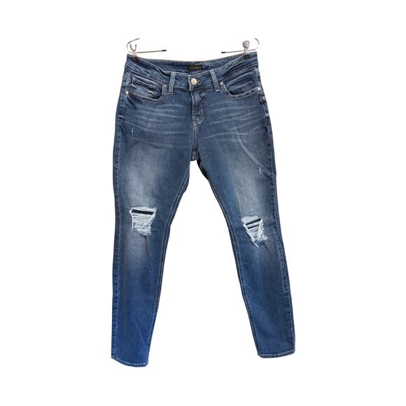 Silver Jeans Co. Denim - Silver Jeans Distressed Girlfriend Skinny Jeans Stretch Off Duty Model W31 L29